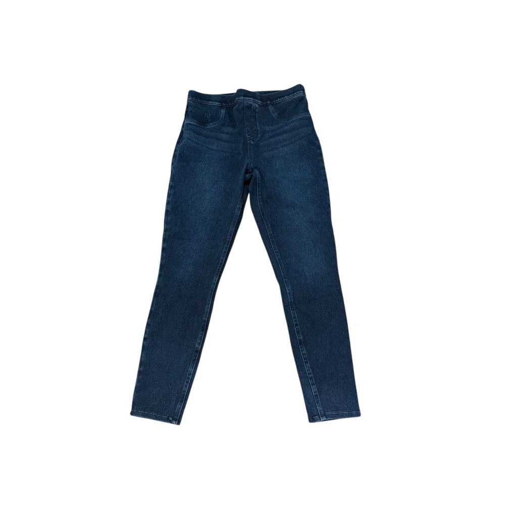 Spanx Size Large Jean-ish Ankle Leggings Dark‎ Wash Indigo Blue Denim Pull On